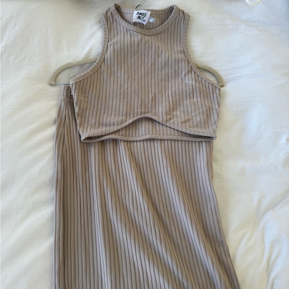 Two piece top and skirt set